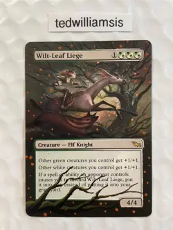 MtG Wilt-Leaf Liege Shadowmoor Altered Art Painted Extended & Borderless LP Back - Image 1