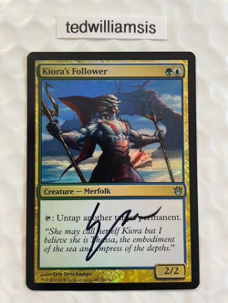 MtG Kiora's Follower Born of the Gods Foil Signed Autographed Eric Deschamps - Image 1