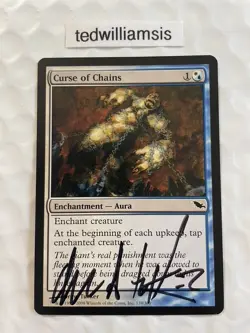 MtG Curse of Chains Shadowmoor Signed Autographed Drew Tucker - Image 1
