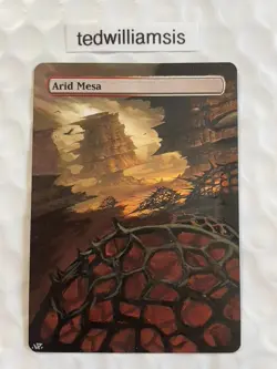 MtG Arid Mesa Zendikar Altered Art Hand Painted Full Art Borderless LP Back - Image 1