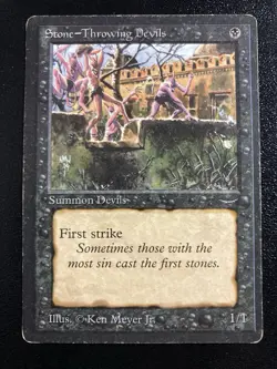 MTG Magic the Gathering Stone Throwing Arabian Nights Devil - Image 1