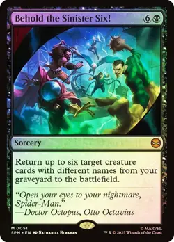 Behold the Sinister Six! Foil Marvel's Spider-Man NM MTG - Image 1