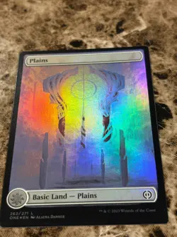 PLAINS Magic MTG Phyrexia: All Will Be One Foil Full Art - Image 1