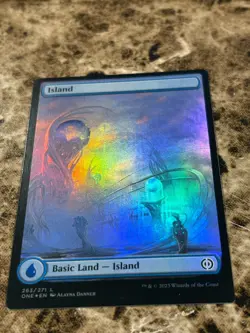 ISLAND Magic MTG Phyrexia: All Will Be One Foil Full Art - Image 1