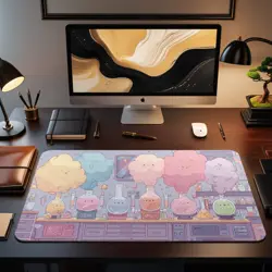 Kawaii Potion Lab MTG Playmat - Pastel Alchemy Mat with Smiling Flasks - Image 2