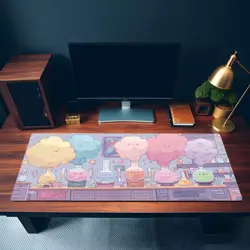 Kawaii Potion Lab MTG Playmat - Pastel Alchemy Mat with Smiling Flasks - Image 3