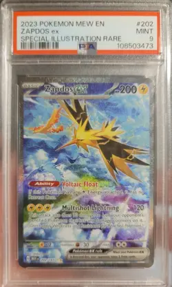 PSA 9 Zapdos ex SIR Pokemon 151 SV 202/165 Special Illustration Rare Card Mew - Image 1