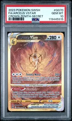 PSA 10 Arceus Vstar GG70 Pokemon Sword Shield Crown Zenith Galarian Gallery Gold - Image 1