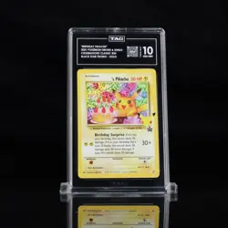TAG 10 Pokemon BIRTHDAY PIKACHU HOLO BLACK STAR PROMO #24 CELEBRATIONS GEM MINT - Image 1