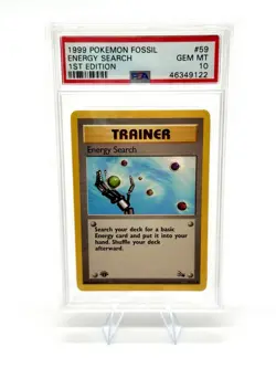 1999 Pokemon Fossil Energy Search 1st Ed #59 PSA 10 - Image 1