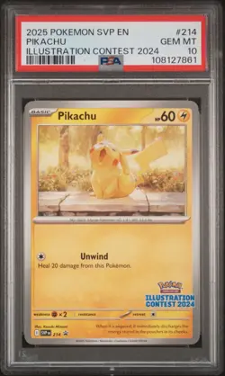 PSA 10 '25 POKEMON SVP EN-SV BLACK STAR PROMO ILLUSTRATION CONTEST 2024 PIKACHU - Image 1
