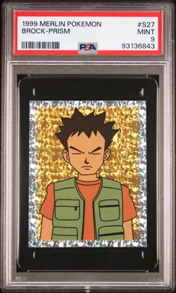 PSA 9 - Brock Prism #S27 Holo 1999 Merlin Collections Nintendo Pokemon PSA 9 - Image 1