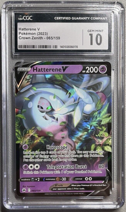 Hatterene V 065/159 Crown Zenith Full Art Pokemon Card - CGC 10 Gem Mint - Image 1