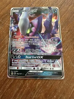 Darkrai GX 88a/147 Burning Shadows Ultra Rare Alt Art Holo Pokemon Card - Image 1