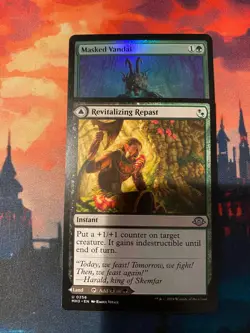 MTG Lot of 2 Cards, Masked Vandal Foil & Revitalizing Repast - Image 1