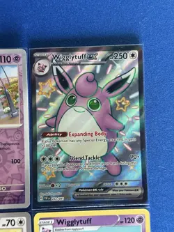 Wigglytuff EX Paldean Fates Shiny Ultra Rare + Jigglypuff 4-card Pokemon lot PWE - Image 3