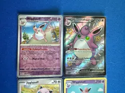 Wigglytuff EX Paldean Fates Shiny Ultra Rare + Jigglypuff 4-card Pokemon lot PWE - Image 4