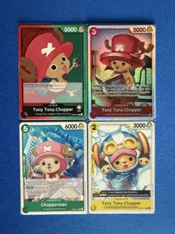 Tony Tony Chopper One Piece TCG 4-card lot OP08 Super Rare/Leader+more - PWE - Image 1
