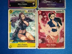 Nico Robin One Piece TCG 4-card lot ST26 Super Rare+OP09 Leader+more - PWE - Image 4