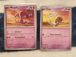 Mesprit 079/191 & Uxie 078/191 Pokemon card SV Surging Sparks common NM - Image 1