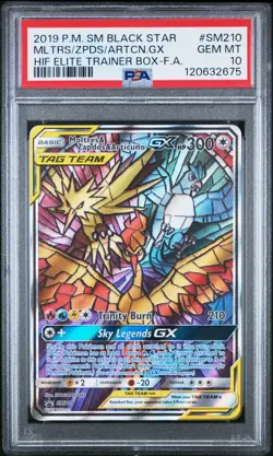 PSA 10 - Moltres & Zapdos & Articuno GX #SM210 - Hidden Fates - Pokemon Card - Image 1