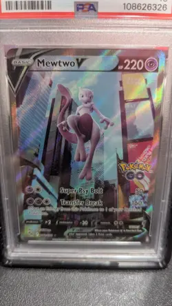Mewtwo V #72 Alternate Full Art Pokemon GO Holo Card PSA 10 - Image 3