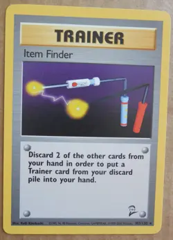 Item Finder 103/130 Rare Non-Holo Base 2 Set Pokemon Trainer Card LP - Image 1