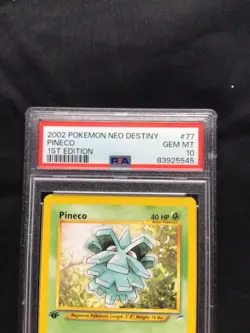 Pokemon Cards: 1st Edition Neo Destiny Common: Pineco 77/105: PSA 10 - Image 3