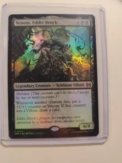Venom, Eddie Brock - MTG 0012 NM Foil Marvel's Spider-Man Mythic Foil - Image 1