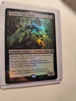 Venom, Eddie Brock - MTG 0012 NM Foil Marvel's Spider-Man Mythic Foil - Image 2
