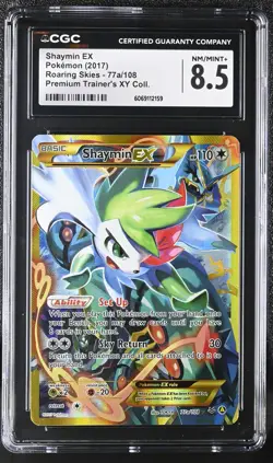 CGC 8.5 Shaymin EX 2017 Roaring Skies 77a/108 Holo Pokemon Card - Image 1