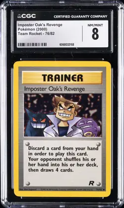 2000 POKEMON TEAM ROCKET #76/82 IMPOSTER OAK'S REVENGE CGC 8 - Image 1