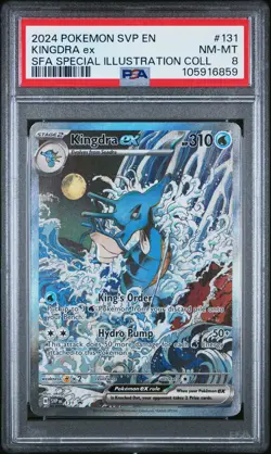 2024 POKEMON SVP EN-SV BLACK STAR PROMO #131 KINGDRA EX PSA 8 - Image 1