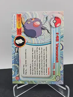 1999 Topps Pokemon Tv Animation #48 Venonat Black Logo Foil Set Break - Image 2