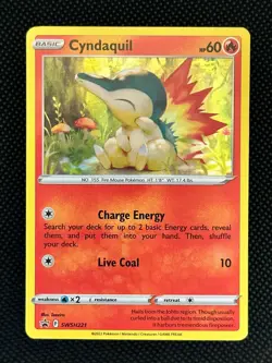 Pokemon TCG Cyndaquil SWSH Black Star Promos SWSH221 Holo Promo - Image 1