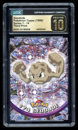 1999 Pokemon Geodude Topps Series 1 Pristine - Image 1