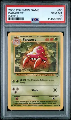 2000 POKEMON BASE SET 2 #55 PARASECT PSA 10 - Image 1
