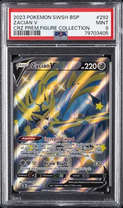 2023 POKEMON SWSH BLACK STAR PROMO CROWN ZENITH PREM FIGURE COLL ZACIAN V PSA 9 - Image 1