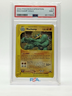 2002 Pokemon Expedition Machamp-Holo #16 PSA 9 (RARE) - Image 1