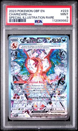 2023 POKEMON OBF EN-OBSIDIAN FLAMES SPECIAL ILLUSTRATION RARE CHARIZARD EX PSA 9 - Image 1