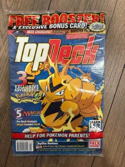 Pokemon TopDeck Magazine W/ Sealed Base Set 2 Booster Pack Raichu Cover UNOPENED - Image 1