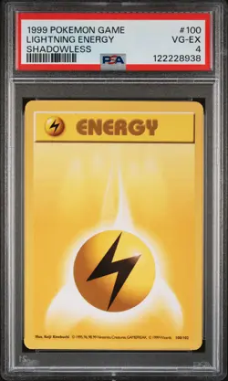 1999 POKEMON BASE SET SHADOWLESS #100 LIGHTNING ENERGY PSA 4 - Image 1