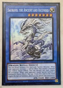 Yugioh 1x Sauravis the Ancient and Ascended RA02-EN019 Collector's Rare NM - Image 1