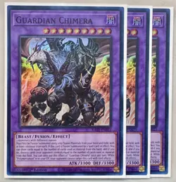 Yugioh! 3x Guardian Chimera RA02-EN023 Super Rare 1st Ed NM - Image 1