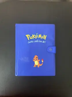 Vintage 1999 Pokemon Charmander Blue 4 Pocket 30 Page Trading Card Binder - Image 1