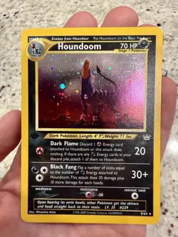 Houndoom 08/64 1st Edition Holo Neo Revelation Pokemon Card TCG - LP - Image 1