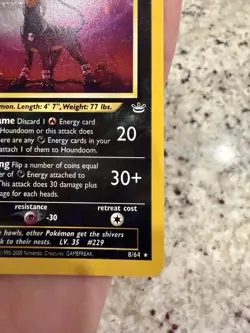 Houndoom 08/64 1st Edition Holo Neo Revelation Pokemon Card TCG - LP - Image 4