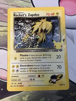 Rockets Zapdos - 15/132 - Holo Rare - Celebrations Classic - Pokemon Card - Image 3