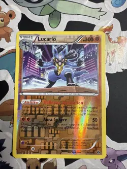 Lucario 64/99 Reverse Holo Rare Black & White Next Destinies Card 2012 LP/NM - Image 1