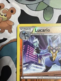 Lucario 64/99 Reverse Holo Rare Black & White Next Destinies Card 2012 LP/NM - Image 3